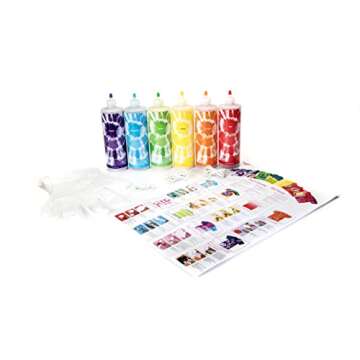 Tulip One-Step Tie-Dye Kit Extra Large Block Party 16 oz Easy Squeeze Bottles, All-in-1 Kit for Group Activity Tie-Dye, 6, Vibrant Colors