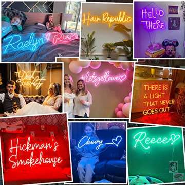 WNAKSEN Custom Neon Signs, Neon Sign Customizable for Wall Decor, Personalized Neon Sign for Wedding...