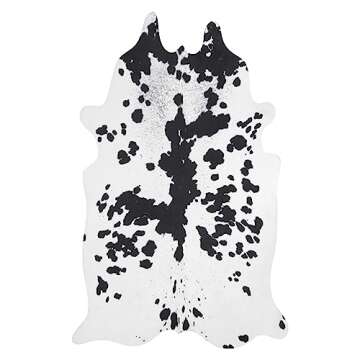 Lahome Faux Cowhide Area Rug - Cow Print Rugs for Living Room Dining Room Bedroom Western Decor, Large Premium Animal Skin Rugs, Cow Hide Print Carpet for Kids Room Office Nursery, 62"x75"/5.2'x6.2'
