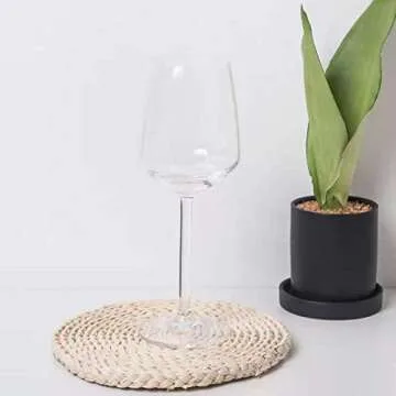 Classic14OZ Premium Quality Plastic Acrylic Stem Wine Glasses , Set of 6 -Clear, Dishwasher Safe, BPA Free (clear, 6)