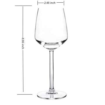 Classic14OZ Premium Quality Plastic Acrylic Stem Wine Glasses , Set of 6 -Clear, Dishwasher Safe, BPA Free (clear, 6)