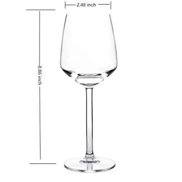 Classic14OZ Premium Quality Plastic Acrylic Stem Wine Glasses , Set of 6 -Clear, Dishwasher Safe, BPA Free (clear, 6)