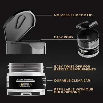 Brew Glitter - Clear Shimmer (4g 1x Shaker Jar) | Genuine Edible Drink Glitter Created for Cocktails, Beer, Wine, Soda, Tea, Lemonade, Juice, Garnish, & Any Other Beverage