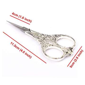 BIHRTC Vintage European Style Scissors Stainless Steel for Cross Stitch Cutting Embroidery Sewing Ha...