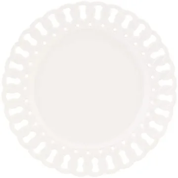 Gracie China by Coastline Imports, Heirloom Collection, 8-Inch Dessert Plate, White Fine Pierced Porcelain, Set of 4