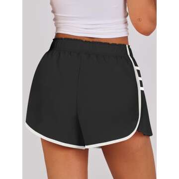 Caracilia Women Running Shorts Flowy Pleated Athletic Shorts Summer High Waisted Tennis Sporty Workout Gym Shorts Black Small