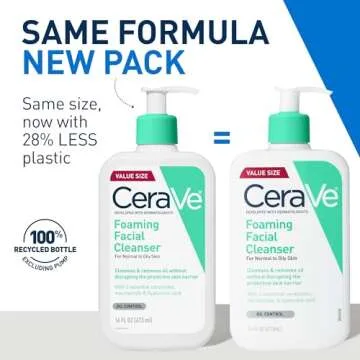 CeraVe Foaming Facial Cleanser, Daily Face Wash for Oily Skin with Hyaluronic Acid, Ceramides, and N...