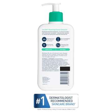 CeraVe Foaming Facial Cleanser, Daily Face Wash for Oily Skin with Hyaluronic Acid, Ceramides, and Niacinamide, Fragrance Free Paraben Free, 12 Fluid Ounce