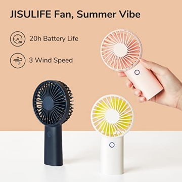 JISULIFE Handheld Portable Fan - 20H Max Cooling Time