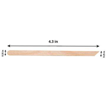 Tachibelle Wooden Wax Sticks - Body Eyebrow, Lip, Nose Small Waxing Applicator Sticks for Hair Removal and Smooth Skin Professional Spa - 2 in 1 (pointed and slanted) (Pack of 250)