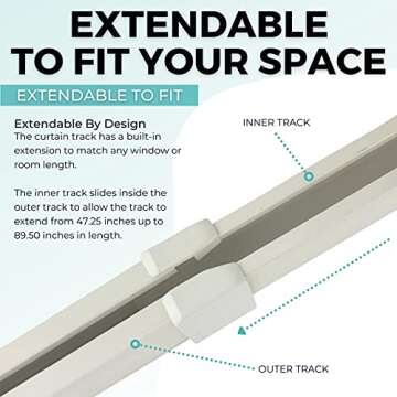 UrbanRed Ceiling Track Room Divider System - Extendable & Durable