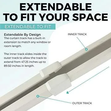 UrbanRed Ceiling Track Room Divider System - Extendable & Durable