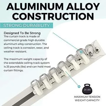 UrbanRed Ceiling Track Room Divider System - Extendable & Durable