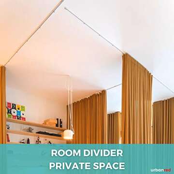 UrbanRed Ceiling Track Room Divider System - Extendable & Durable