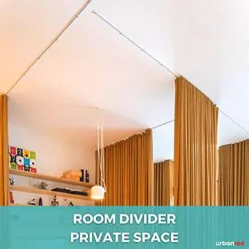 UrbanRed Ceiling Track Room Divider System - Extendable & Durable