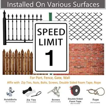Speed Limit 1 Mph Sign, Warning Slow Down Sign Novelty Traffic Property Cottage Road Street Sign 8 X12 Inches