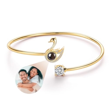 VBAIFAyy Custom Photo Bracelet - Personalized Keepsake Jewelry Gift with Picture Inside, Women's Ide...