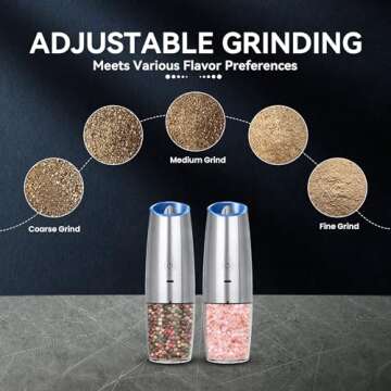 UNNEES Rechargeable Electric Salt and Pepper Grinder Set