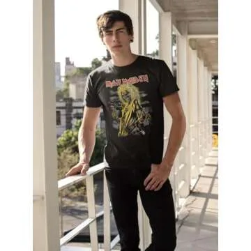 American Classics Iron Maiden Killers Album Cover Men's Short Sleeve Classic Rock Graphic T-Shirt - Black - Large