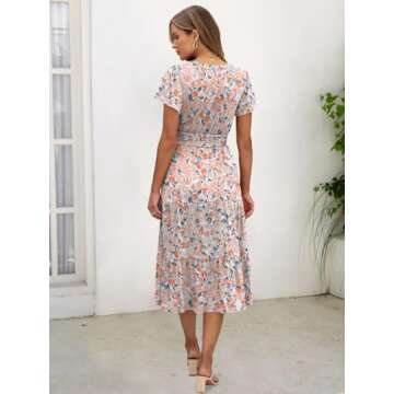 ANRABESS Women's Stylish Summer Midi Beach Dress