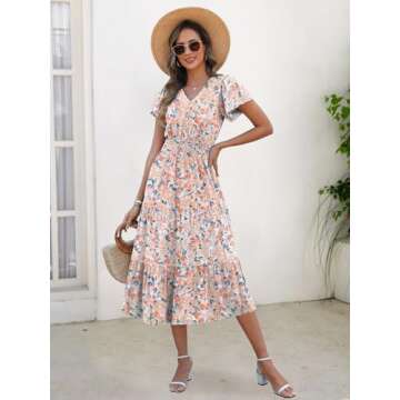 ANRABESS Women's Stylish Summer Midi Beach Dress