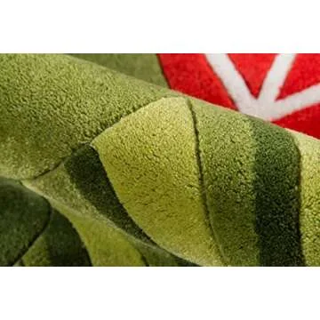 Momeni Rugs Lil' Mo Whimsy Collection, Kids Themed Hand Carved & Tufted Area Rug, 3' x 5', Grass Green