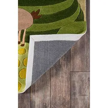 Momeni Rugs Lil' Mo Whimsy Collection, Kids Themed Hand Carved & Tufted Area Rug, 3' x 5', Grass Green