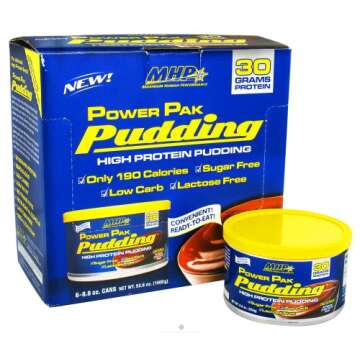Power Pak Pudding Chocolate - Protein Snacks in a Rich Pudding, Case of 6