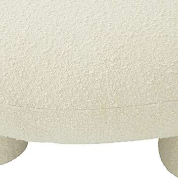 Tov Furniture Discus Oval Boucle Upholstered 45.7" Ottoman | Living Room Bench