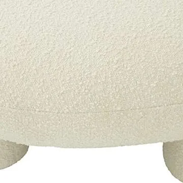 Tov Furniture Discus Oval Boucle Upholstered 45.7" Ottoman | Living Room Bench