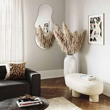 Tov Furniture Discus Oval Boucle Upholstered 45.7" Ottoman | Living Room Bench