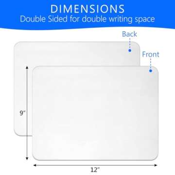 Small White Board, 9 x 12 Dry Erase Board, 2 Small White Board Dry Erase, Double Sided White Board, ...