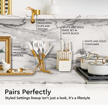 Luxe White and Gold Kitchen Utensils Set for Home Chefs