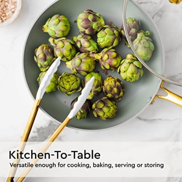 Luxe White and Gold Kitchen Utensils Set for Home Chefs