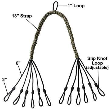 DynoGoods Game Carrier, Duck Carrier, 12 Drops, Slip Knot - Bird Tote, Waterfowl Game Carrier, Goose Hanger, Game Tote, Paracord