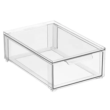 mDesign Stackable Clear Bathroom Storage Organizer Bins
