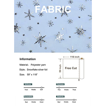 SUJAYU Snowflake Foil Organza Fabric for Parties