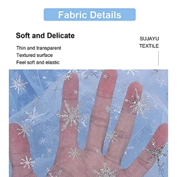 SUJAYU Snowflake Foil Organza Fabric for Parties