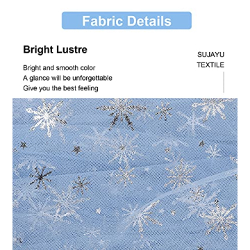 SUJAYU Snowflake Foil Organza Fabric for Parties