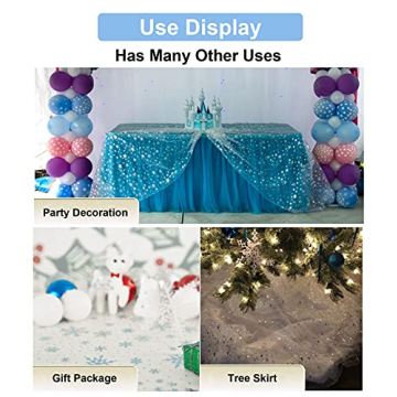 SUJAYU Snowflake Foil Organza Fabric for Parties