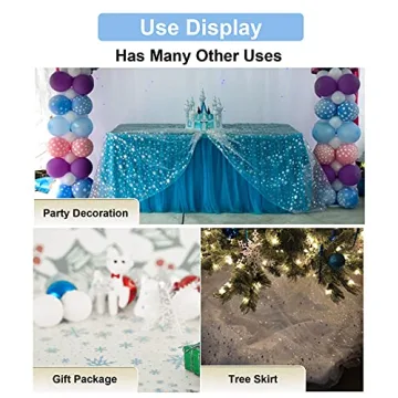 SUJAYU Snowflake Foil Organza Fabric for Parties