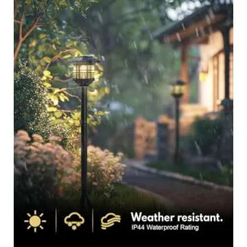 44"Solar Lamp Post Lights 2Pack, Solar Post Lights Waterproof, Outdoor Lamp Post, Decorative Solar Lamp Vintage for Patio, Garden, Backyard, Pathway, Front/Back Door, Warm White, Replaceable Bulb