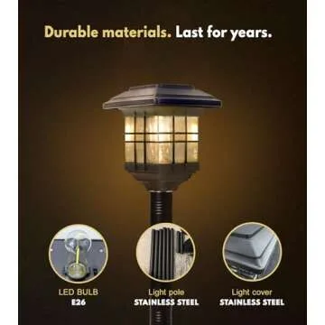 44"Solar Lamp Post Lights 2Pack, Solar Post Lights Waterproof, Outdoor Lamp Post, Decorative Solar Lamp Vintage for Patio, Garden, Backyard, Pathway, Front/Back Door, Warm White, Replaceable Bulb