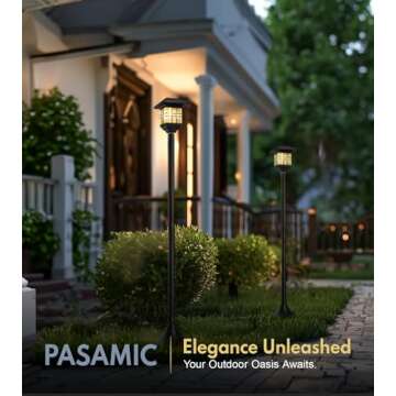 44"Solar Lamp Post Lights 2Pack, Solar Post Lights Waterproof, Outdoor Lamp Post, Decorative Solar Lamp Vintage for Patio, Garden, Backyard, Pathway, Front/Back Door, Warm White, Replaceable Bulb