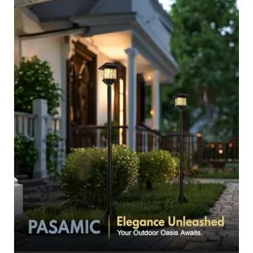 44"Solar Lamp Post Lights 2Pack, Solar Post Lights Waterproof, Outdoor Lamp Post, Decorative Solar Lamp Vintage for Patio, Garden, Backyard, Pathway, Front/Back Door, Warm White, Replaceable Bulb