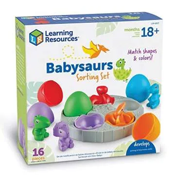 Learning Resources Babysaurs Sorting Set, Dino Toy, Counting & Sorting Toy, Ages 18 mos+, Multi