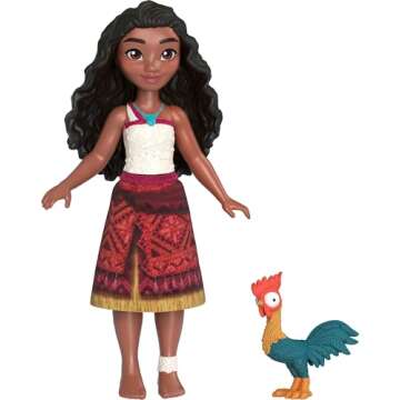 Mattel Disney Moana 2 Toys, Moana’s Adventure Canoe Playset with Floating Canoe, Moana Small Doll, 1 Character Friend, 6 Play Areas & 10 Accessories