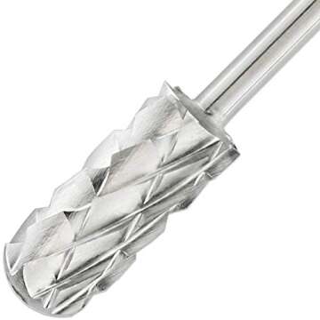 PANA Smooth Top Small Barrel 3/32" Shank Size - (Silver, 5X Coarse Grit) - Fast remove Acrylic or Hard Gel Nail Drill Bit for Manicure Pedicure Salon Professional or Beginner