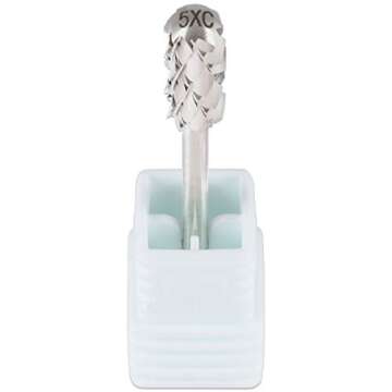 PANA Smooth Top Small Barrel 3/32" Shank Size - (Silver, 5X Coarse Grit) - Fast remove Acrylic or Hard Gel Nail Drill Bit for Manicure Pedicure Salon Professional or Beginner