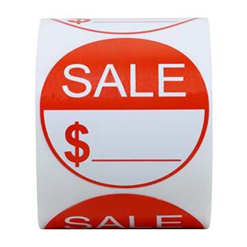 Hycodest Sale Stickers 2 inch Round Labels Sale Price Label Self-Adhesive Discount Sticker 300 pcs, Red Circle Sale with $